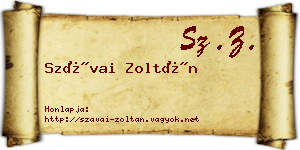 Szávai Zoltán névjegykártya