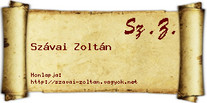 Szávai Zoltán névjegykártya